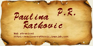 Paulina Ratković vizit kartica
